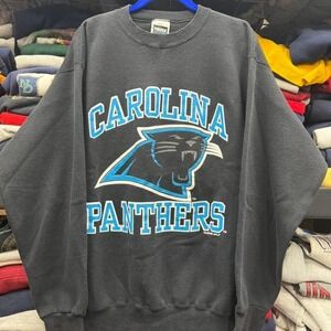 Vintage 90s 1995 Carolina Panthers Tultex black sweatshirt crewneck big logo